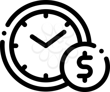 Time is Money Icon Vector. Outline Time is Money Sign. Isolated Contour Symbol Illustration