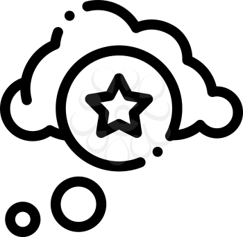 Star Bonus Cloud Icon Vector. Outline Star Bonus Cloud Sign. Isolated Contour Symbol Illustration