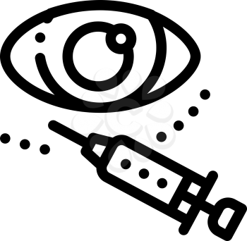 Eye Cosmetology Injection Icon Vector. Outline Eye Cosmetology Injection Sign. Isolated Contour Symbol Illustration