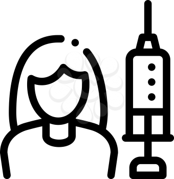 Injections for Women Rejuvenation Icon Vector. Outline Injections for Women Rejuvenation Sign. Isolated Contour Symbol Illustration
