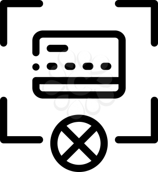 Credit Card Target Icon Vector. Outline Credit Card Target Sign. Isolated Contour Symbol Illustration
