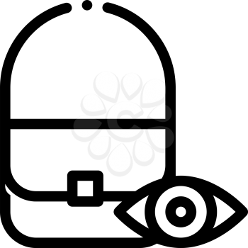 Bag Control Inspection Icon Vector. Outline Bag Control Inspection Sign. Isolated Contour Symbol Illustration