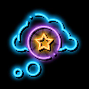 Star Bonus Cloud neon light sign vector. Glowing bright icon Star Bonus Cloud sign. transparent symbol illustration