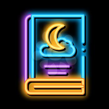 Book Night Story neon light sign vector. Glowing bright icon Book Night Sleep Story sign. transparent symbol illustration
