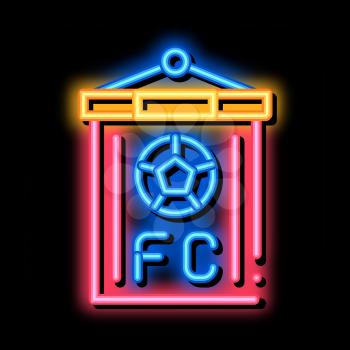 Soccer Command Flag neon light sign vector. Glowing bright icon Soccer Command Flag sign. transparent symbol illustration