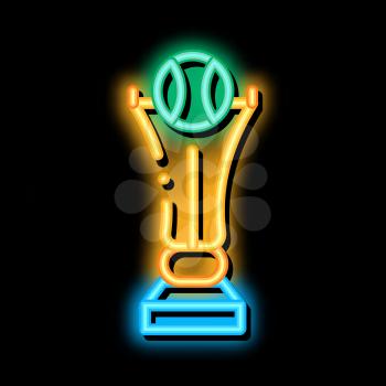 Championship Cup neon light sign vector. Glowing bright icon Championship Cup sign. transparent symbol illustration