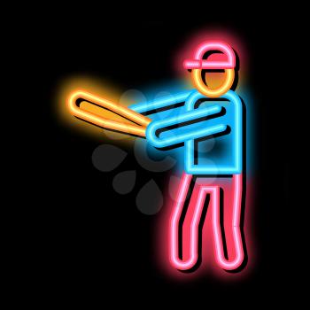 Baseball Gamer neon light sign vector. Glowing bright icon Baseball Gamer isometric sign. transparent symbol illustration