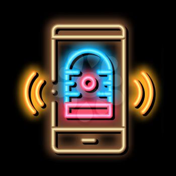 News On Phone neon light sign vector. Glowing bright icon News On Phone isometric sign. transparent symbol illustration