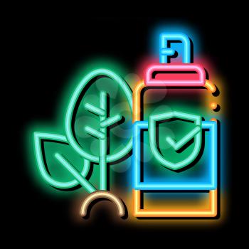 Spray Plant Leaf neon light sign vector. Glowing bright icon Spray Plant Leaf isometric sign. transparent symbol illustration