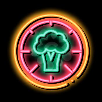 Pizza Broccoli neon light sign vector. Glowing bright icon Pizza Broccoli isometric sign. transparent symbol illustration