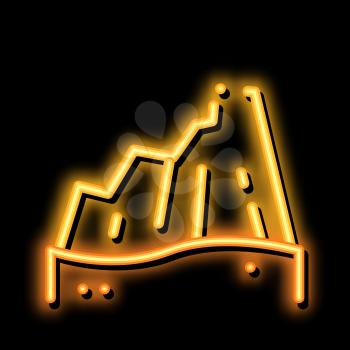 Desert Mountain neon light sign vector. Glowing bright icon Desert Mountain sign. transparent symbol illustration