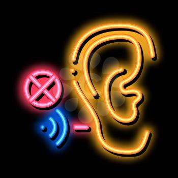 Hearing Impairment neon light sign vector. Glowing bright icon Hearing Impairment sign. transparent symbol illustration