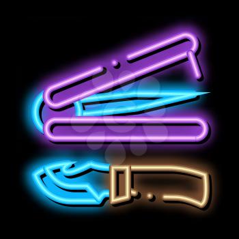 All Purpose Knife neon light sign vector. Glowing bright icon All Purpose Knife sign. transparent symbol illustration