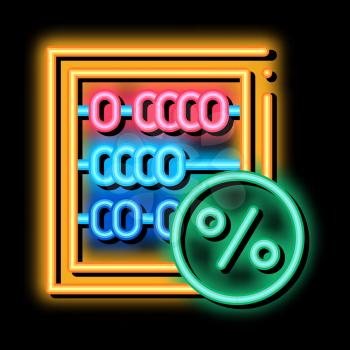 Abacus Count Tool neon light sign vector. Glowing bright icon Abacus Count Tool sign. transparent symbol illustration