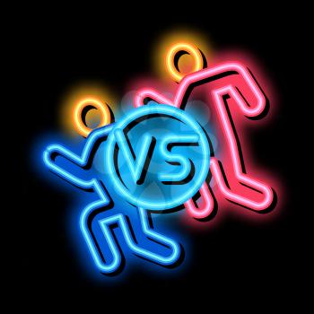 Running Sport neon light sign vector. Glowing bright icon Running Sport sign. transparent symbol illustration