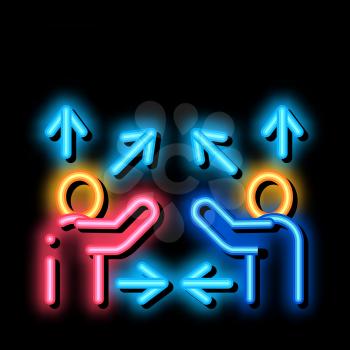 Gesture Battle neon light sign vector. Glowing bright icon Gesture Battle sign. transparent symbol illustration