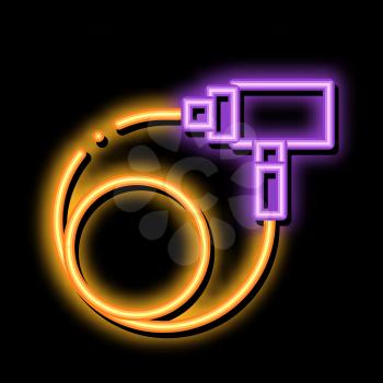Bike Lock neon light sign vector. Glowing bright icon Bike Lock Sign. transparent symbol illustration
