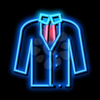 Costume neon light sign vector. Glowing bright icon Costume Sign. transparent symbol illustration