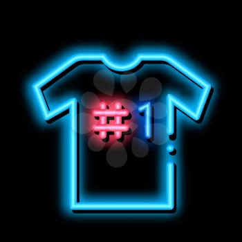 T-shirt Number One neon light sign vector. Glowing bright icon T-shirt Number One Sign. transparent symbol illustration