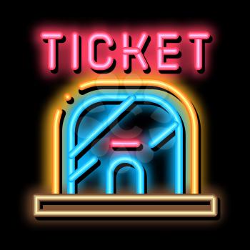 Ticket Casa neon light sign vector. Glowing bright icon Ticket Casa Sign. transparent symbol illustration