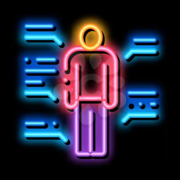 study of human functions neon light sign vector. Glowing bright icon study of human functions sign. transparent symbol illustration