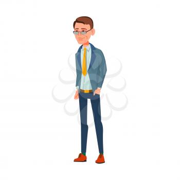 accountant man staying in canteen line cartoon vector. accountant man staying in canteen line character. isolated flat cartoon illustration