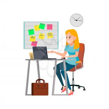 woman manager speaking with colleagues in office cartoon vector. woman manager speaking with colleagues in office character. isolated flat cartoon illustration