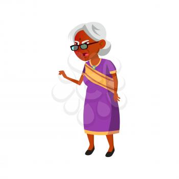 mad indian aged woman grumble at grandfather cartoon vector. mad indian aged woman grumble at grandfather character. isolated flat cartoon illustration