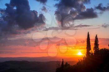 Sunset Val d'Orcia Tuscany