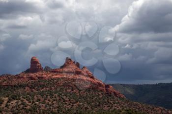 Mountains surrounding Sedona in Stormy Conditions