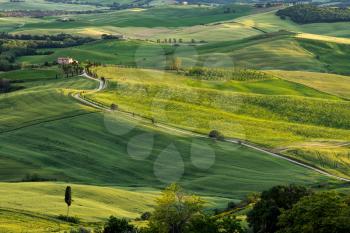 Farmland below Pienza in Tuscany