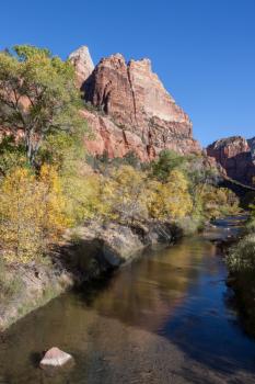 Virgin River Meandering through the Mountains of Zion