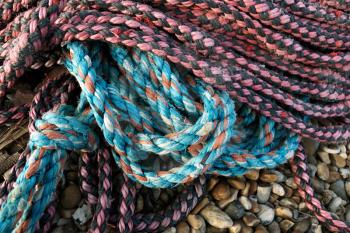 Nylon rope laying on the beach at Dungeness