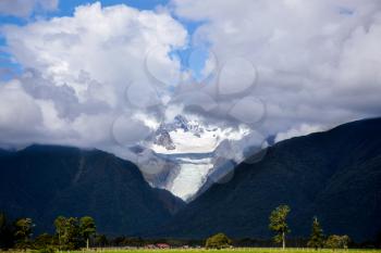 Scenic view of Fox Glacier in New Zealand