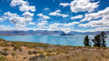 Scenic view of colourful Lake Tekapo in New Zealand