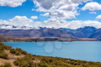 Scenic view of colourful Lake Tekapo in New Zealand