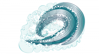 Big rushing sea or ocean waves design.