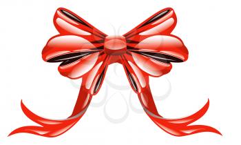 Bright red bow isolated on white background

