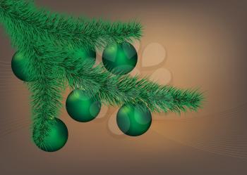 Christmas balls with decoration and branch
