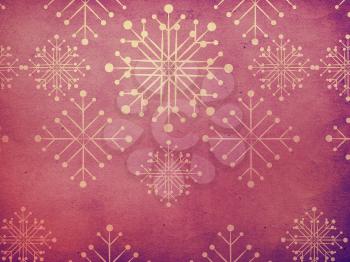 Illustration of abstract vintage snowflake texture purple background.