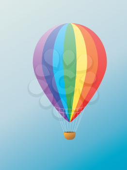 Colorful illustration of hot air balloon of different colors.