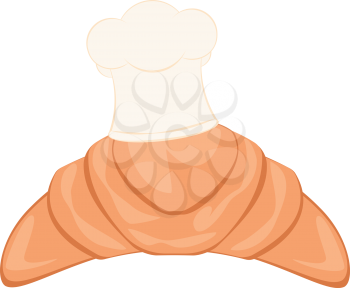 Tasty ruddy french croissant design on white background.
