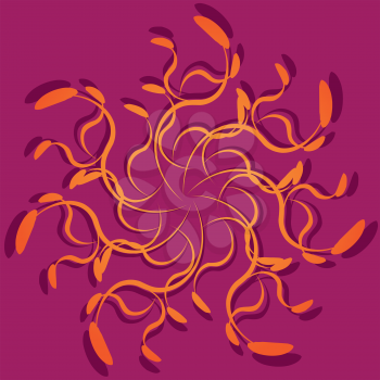 Illustration of abstract ornamental background with floral elements.