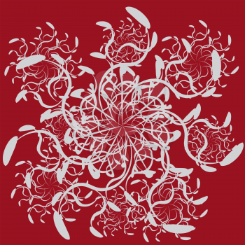 Illustration of abstract ornamenta redl background with floral elements.