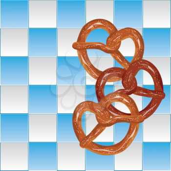 Delicious pretzel with topping cartoon food design.
