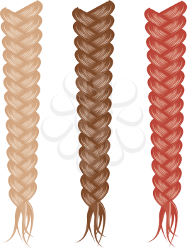 Illustration of beautiful shiny healthy braiding style hair.