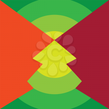Retro style geometric Christmas tree, abstract greeting card design.