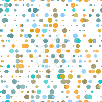 Abstract retro pattern with colorful dots on white