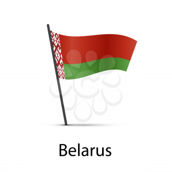 Belarus flag on pole, infographic element isolated on white