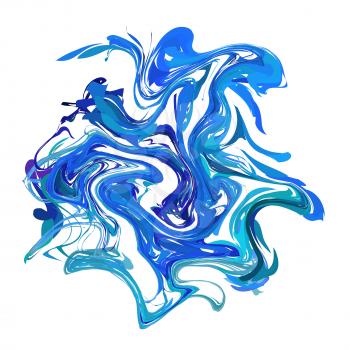 Bright colourful blue paint splash isolated on white